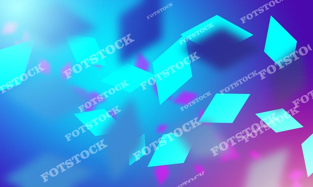На изображении представлены голубые и розовые геометрические фигуры на фоне, переходящем от синего к фиолетовому. Абстрактная композиция создаёт ощущение движения и энергии. Подходит для тематики цифрового искусства и абстрактного дизайна.